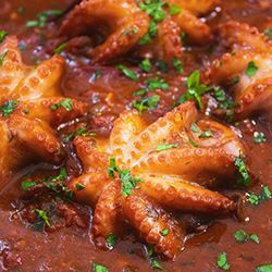 味美汁開胃 小章魚茄汁義大利麵 Linguine pasta with curled octopus tomato sauce